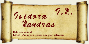 Isidora Mandraš vizit kartica